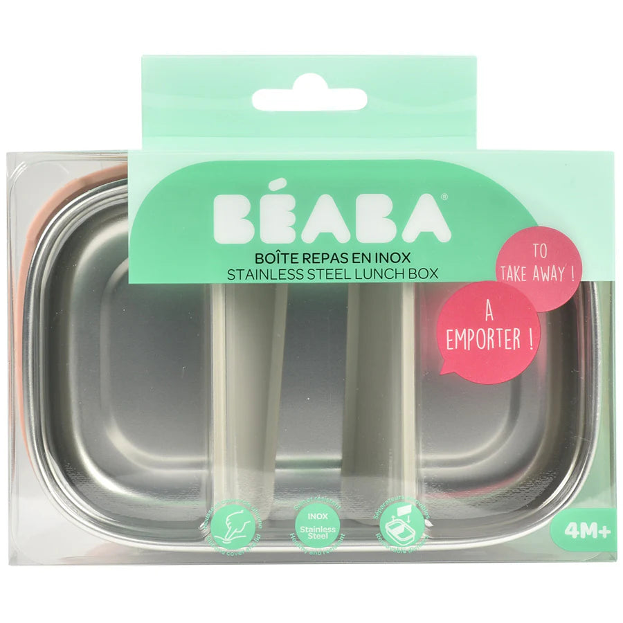 Beaba Stainless Steel Lunch Box Velvet (Grey/Dusty Rose)