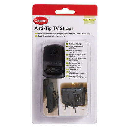 Clippasafe Anti-Tip TV Straps (Black)