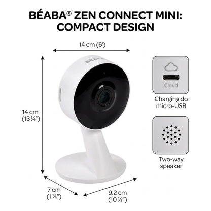 Beaba Zen Connect Mini Compact Video Baby Monitor (White)