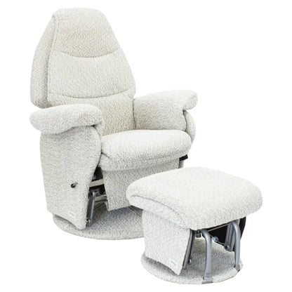 Babyhood Vogue Feeding Glider Chair & Ottoman Boucle Cream