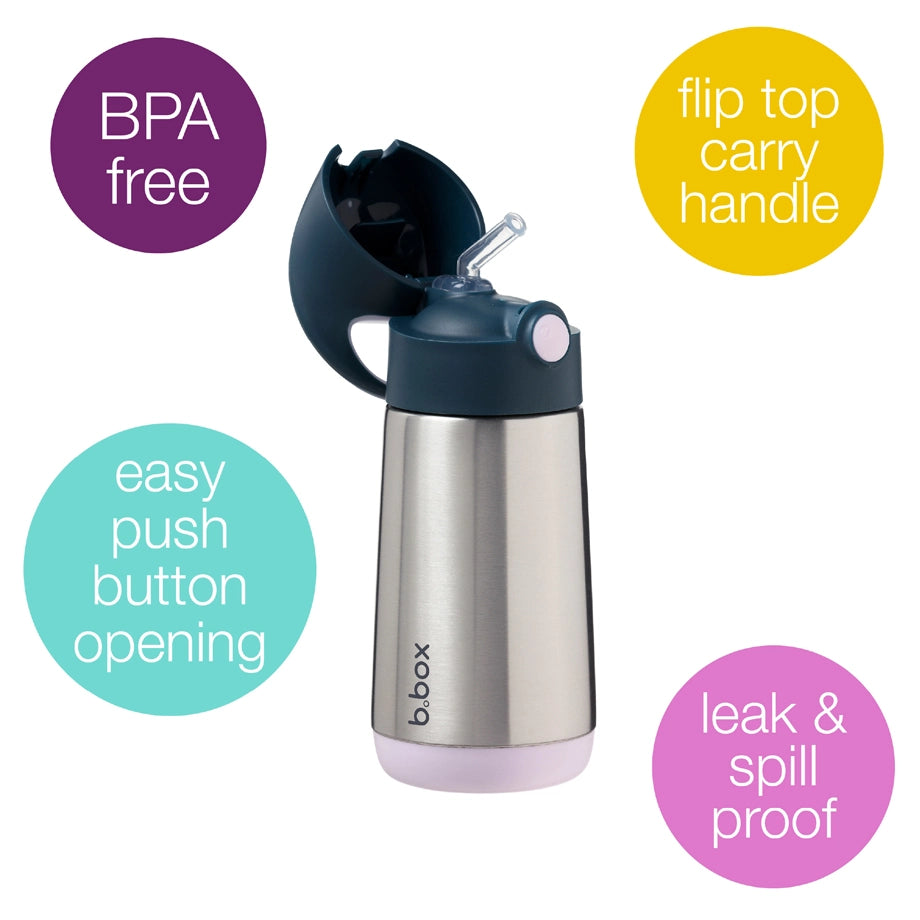 B.Box Insulated Drink Bottle 350ml (Indigo Rose)