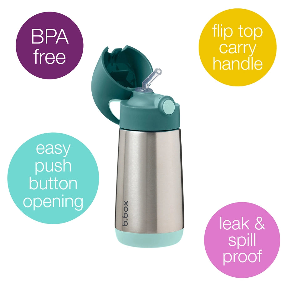 B.Box Insulated Drink Bottle 350ml (Emerald Forest)