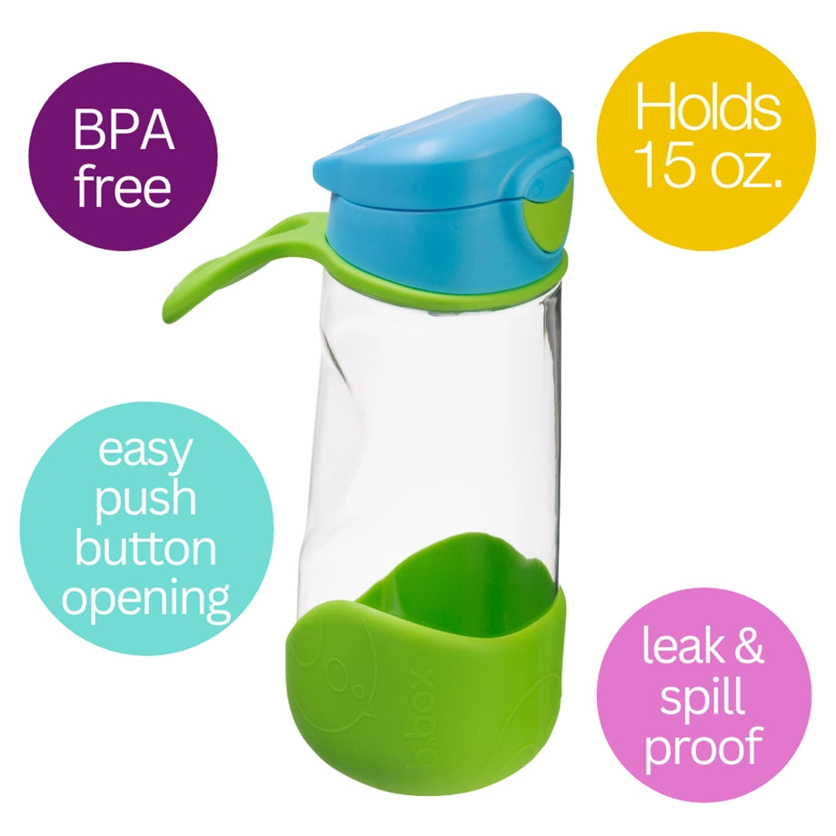 B.Box Sports Spout Bottle 450ml (Ocean Breeze)