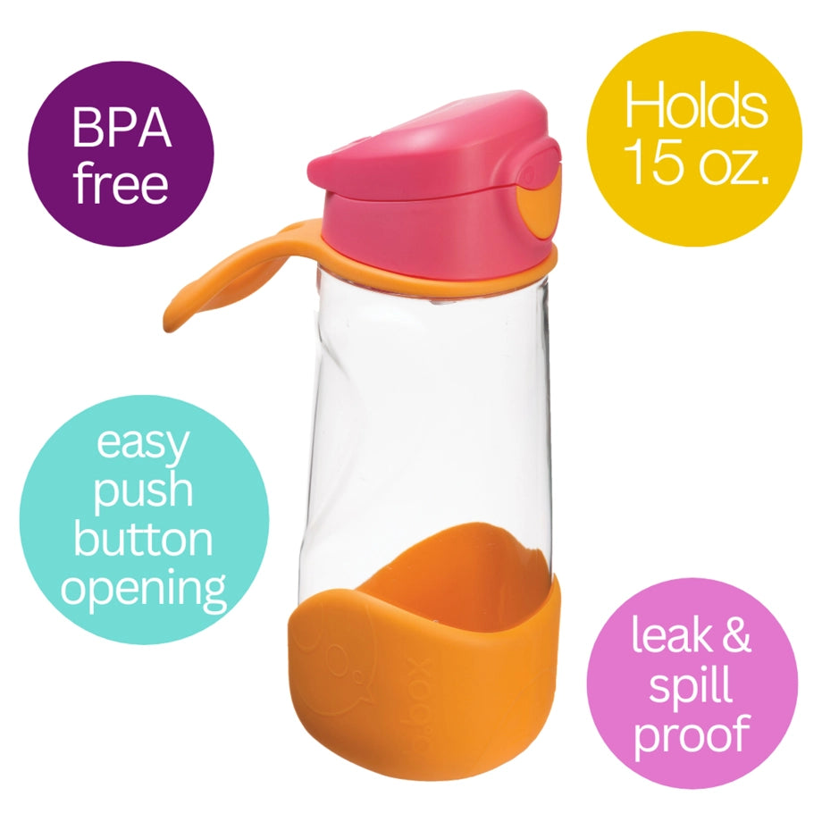B.Box Sports Spout Bottle 450ml (Strawberry Shake)