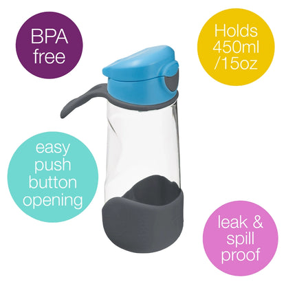 B.Box Sports Spout Bottle 450ml (Blue Slate)