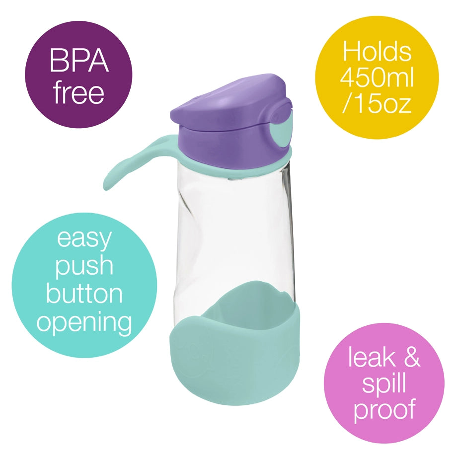 B.Box Sports Spout Bottle 450ml (Lilac Pop)