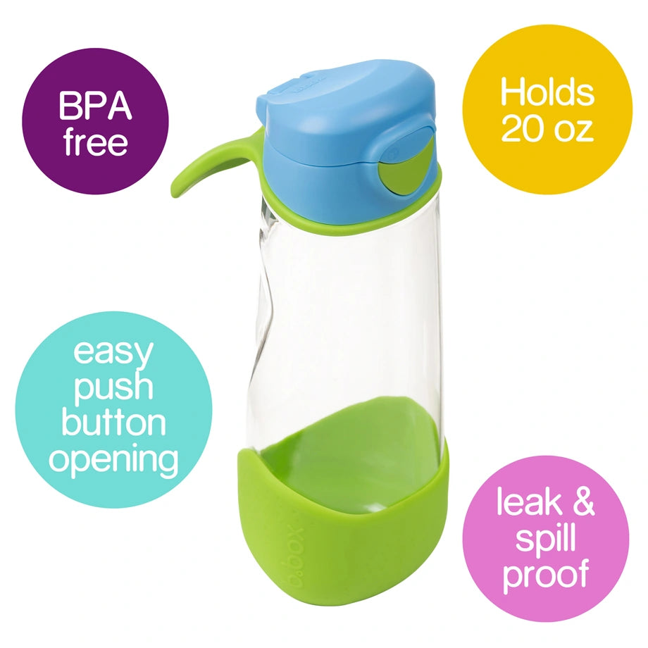 B.Box Sports Spout Bottle 600ml (Ocean Breeze)
