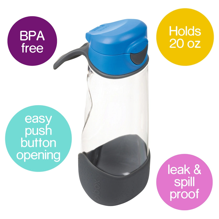 B.Box Sports Spout Bottle 600ml (Blue Slate)