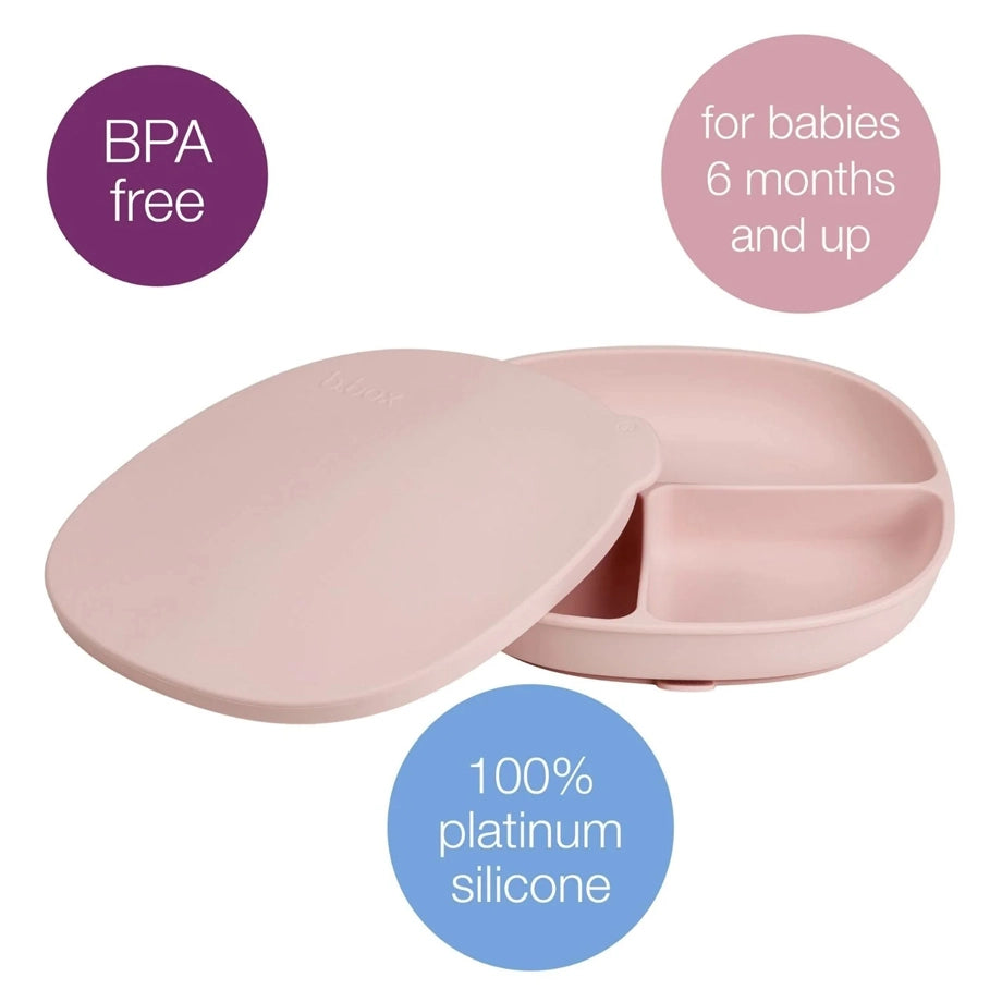 B.Box Silicone Plate With Lid (Blush)