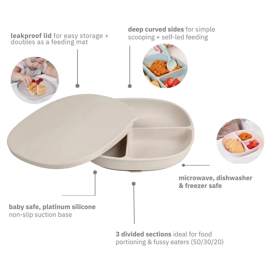 B.Box Silicone Plate With Lid (Latte)