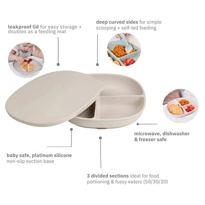 B.Box Silicone Plate With Lid (Latte)