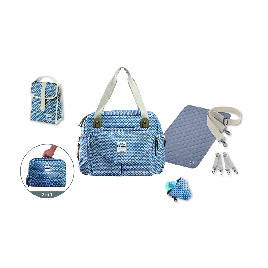 Beaba  Genevaii Diaper Changing Bag Play (Print Blue)