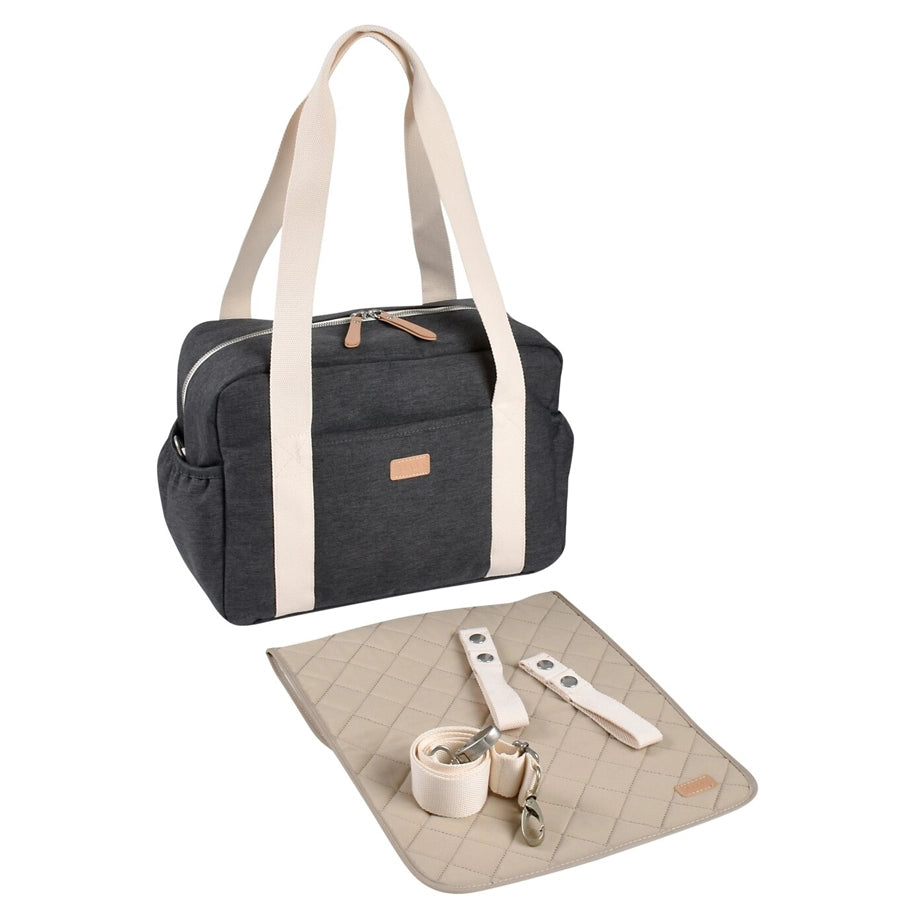 Beaba Paris Diaper Changing Bag (Dark Heather Grey)