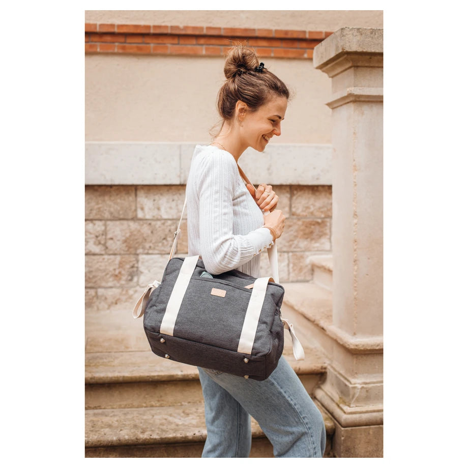 Beaba Paris Diaper Changing Bag (Dark Heather Grey)