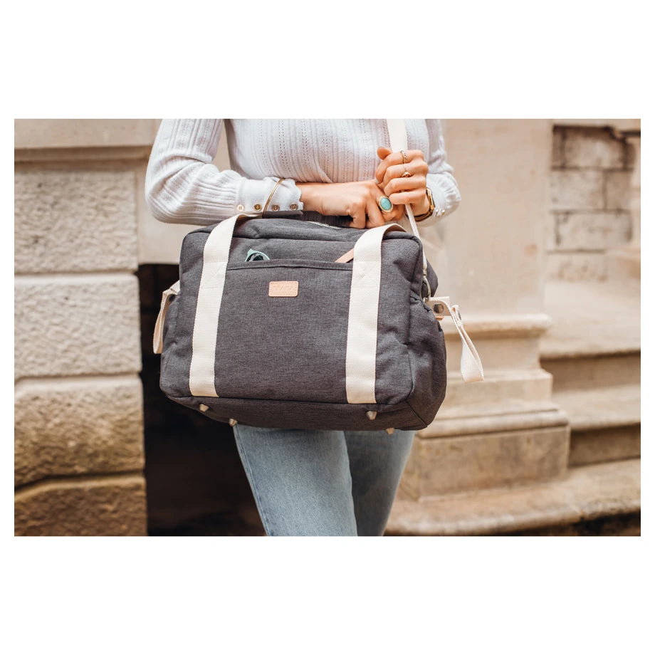 Beaba Paris Diaper Changing Bag (Dark Heather Grey)