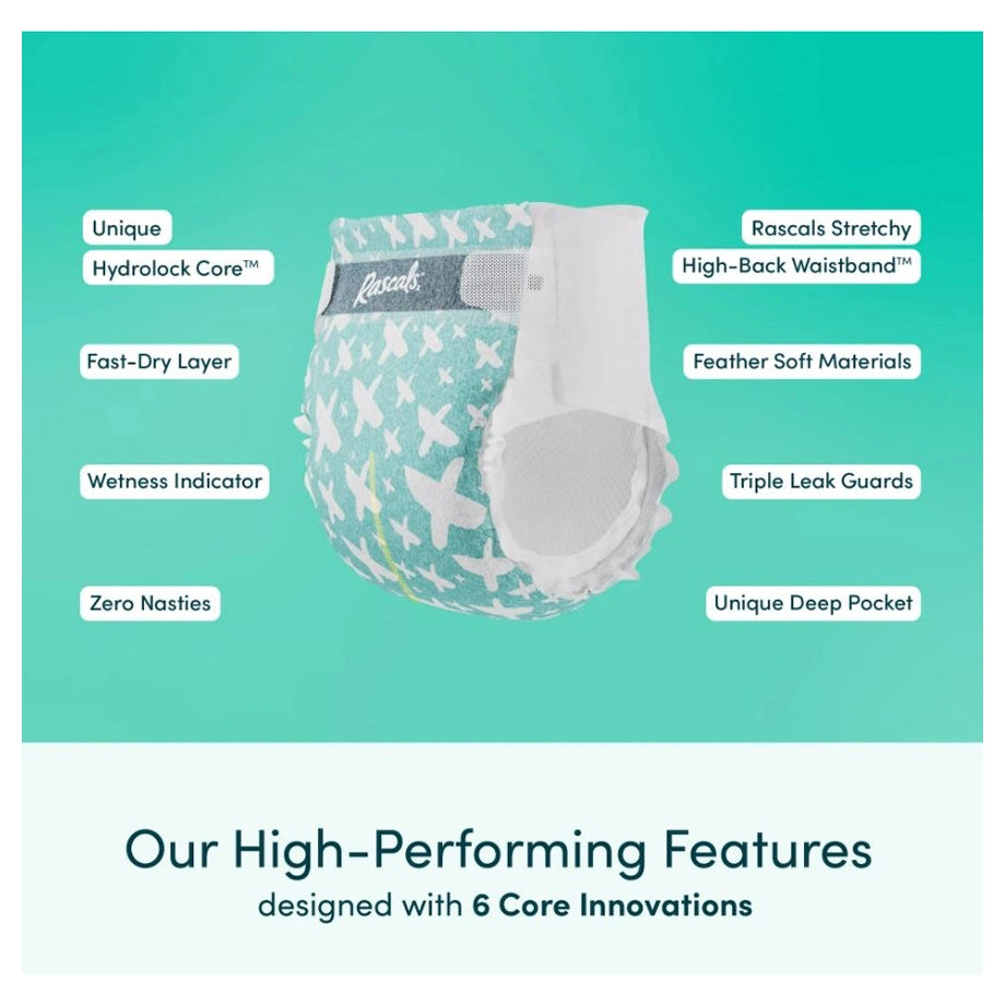 Rascals Premium Baby Diapers Jumbo Box (4–8 kg, 96 Count)