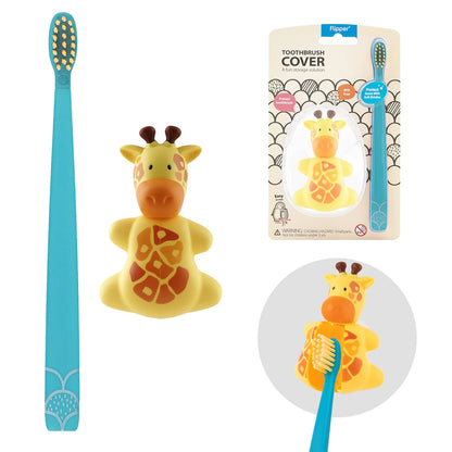 Flipper Fun Animal Hygienic Toothbrush Holder w/ Soft Bristle Toothbrush (Giraffe)