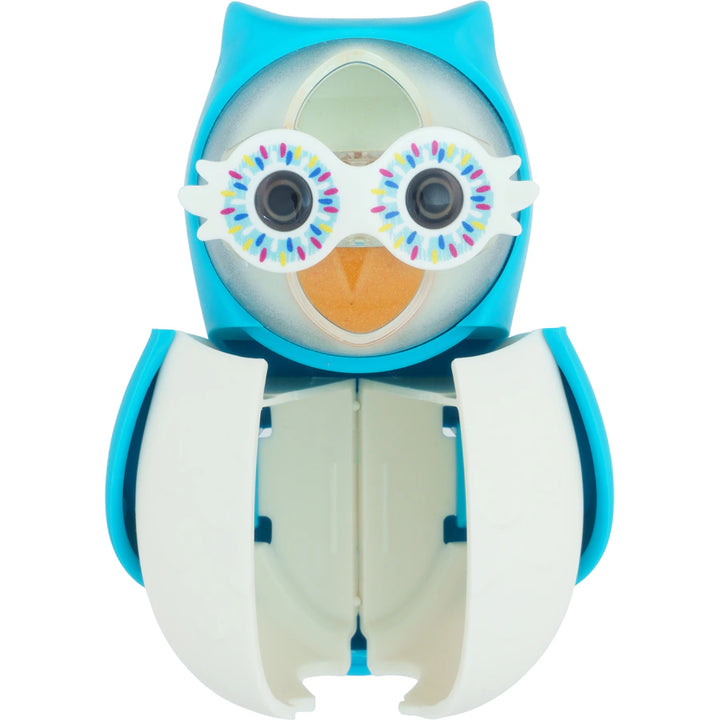 Flipper Hygienic Toothbrush Holder for Kids with 1-minute Timer Owl (Blue)
