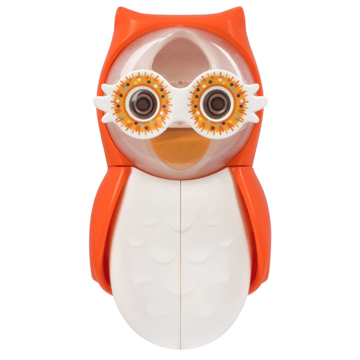 Flipper Hygienic Toothbrush Holder for Kids with 1-minute Timer Owl (Orange)