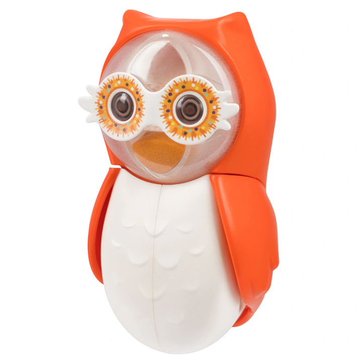 Flipper Hygienic Toothbrush Holder for Kids with 1-minute Timer Owl (Orange)