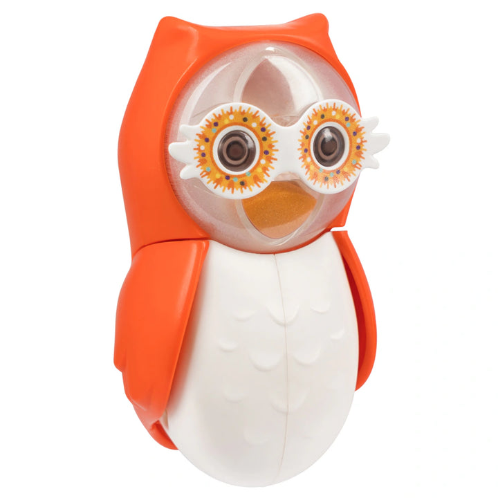 Flipper Hygienic Toothbrush Holder for Kids with 1-minute Timer Owl (Orange)