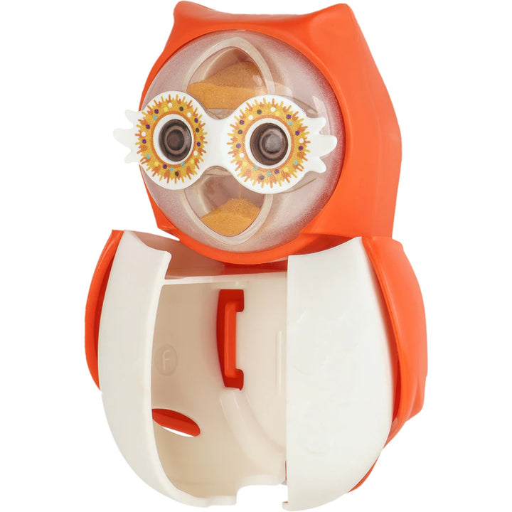 Flipper Hygienic Toothbrush Holder for Kids with 1-minute Timer Owl (Orange)