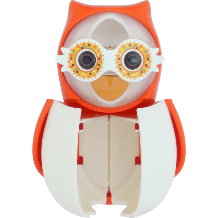 Flipper Hygienic Toothbrush Holder for Kids with 1-minute Timer Owl (Orange)