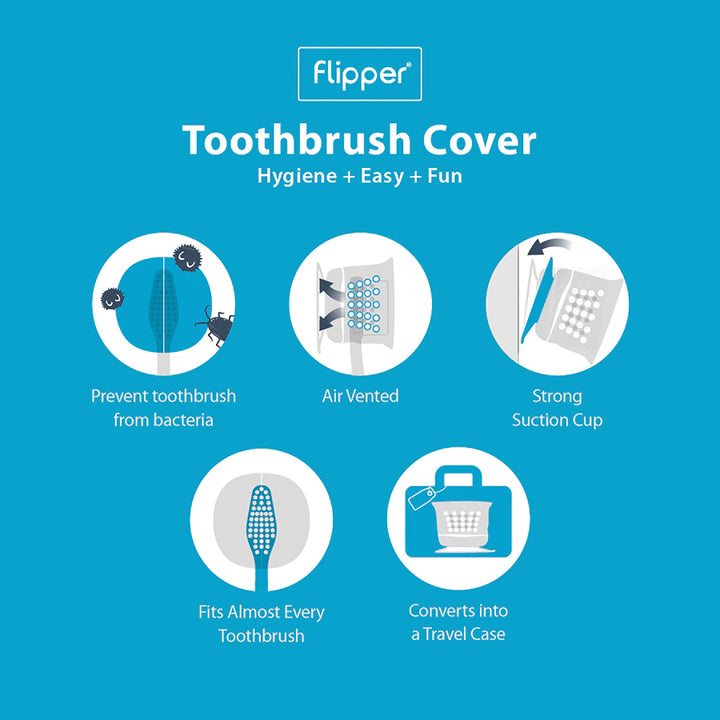 Flipper Hygienic Toothbrush Holder for Kids with 1-minute Timer Owl (Orange)