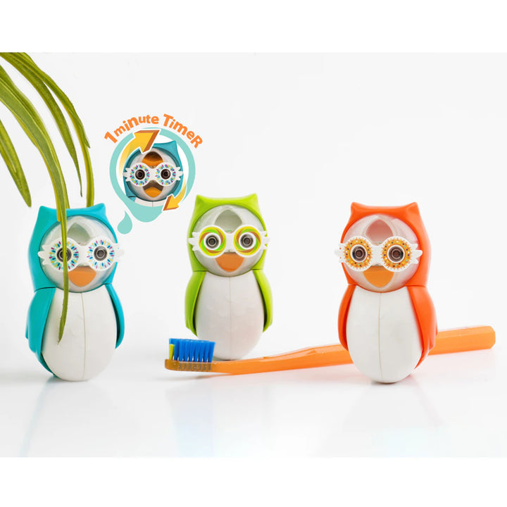 Flipper Fun Animal Toothbrush Cover w/ Suction Cup Toothbrush Holder (Owl)