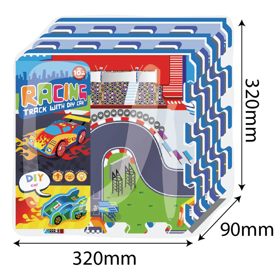 Sunta Racing Track With DIY Car Puzzle Mat 9pcs Sunta Racing Track With DIY Car Puzzle Mat 9pcs