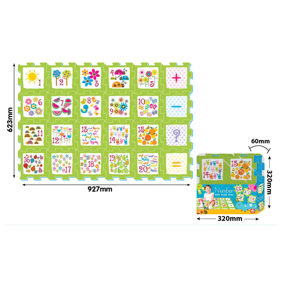 Sunta Numbers & Objects Puzzle Mat 24pcs Sunta Numbers & Objects Puzzle Mat 24pcs