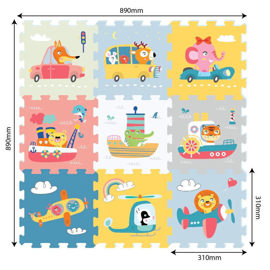 Sunta Transportation & Animals Puzzle Mat 9pcs Sunta Transportation & Animals Puzzle Mat 9pcs
