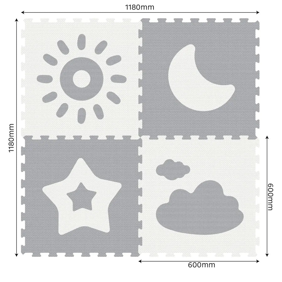 Sunta Weather Series Classic Puzzle Mat 4pc (Grey) Sunta Weather Series Classic Puzzle Mat 4pc (Grey)