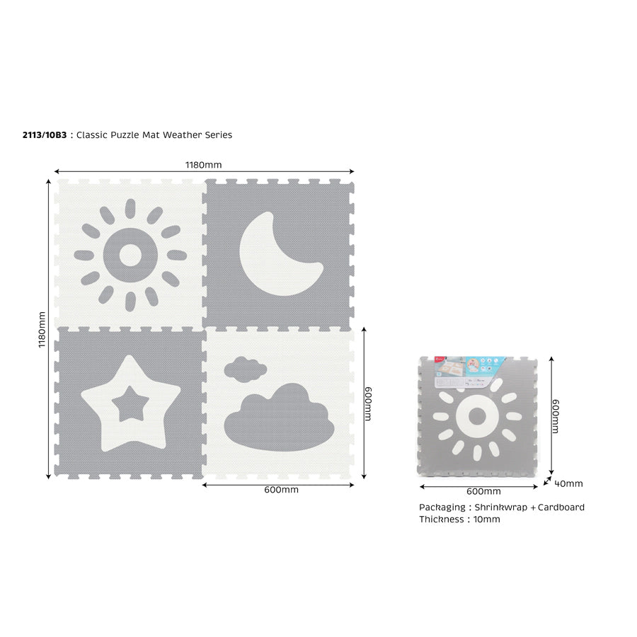 Sunta Weather Series Classic Puzzle Mat 4pc (Grey) Sunta Weather Series Classic Puzzle Mat 4pc (Grey)
