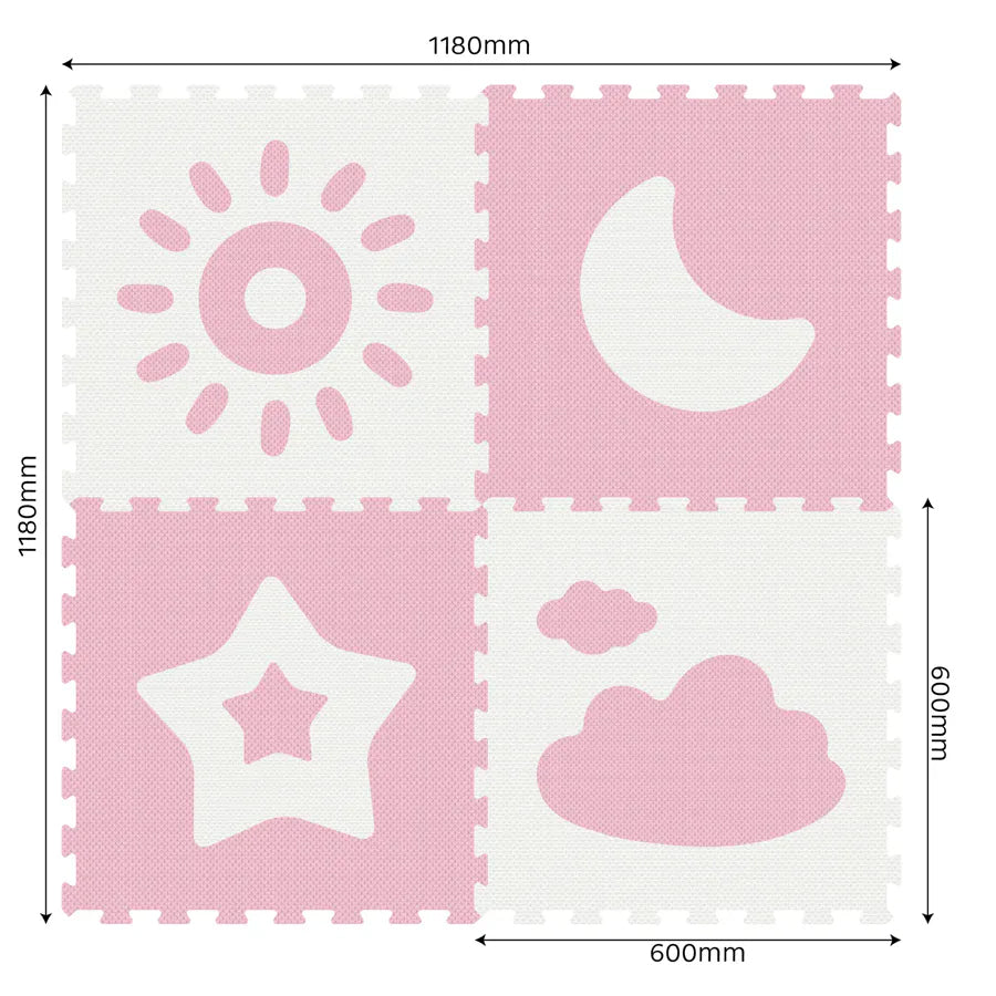 Sunta Weather Series Classic Puzzle Mat 4pc (Pink) Sunta Weather Series Classic Puzzle Mat 4pc (Pink)