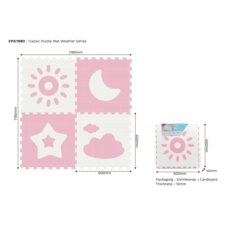 Sunta Weather Series Classic Puzzle Mat 4pc (Pink) Sunta Weather Series Classic Puzzle Mat 4pc (Pink)