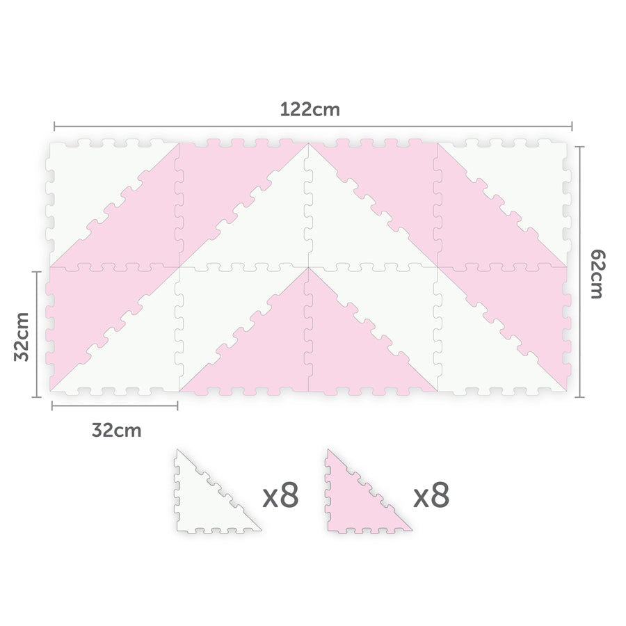 Sunta 2 Colours Triangle Puzzle Floor Mat 16 pcs (Pink) Sunta 2 Colours Triangle Puzzle Floor Mat 16 pcs (Pink)
