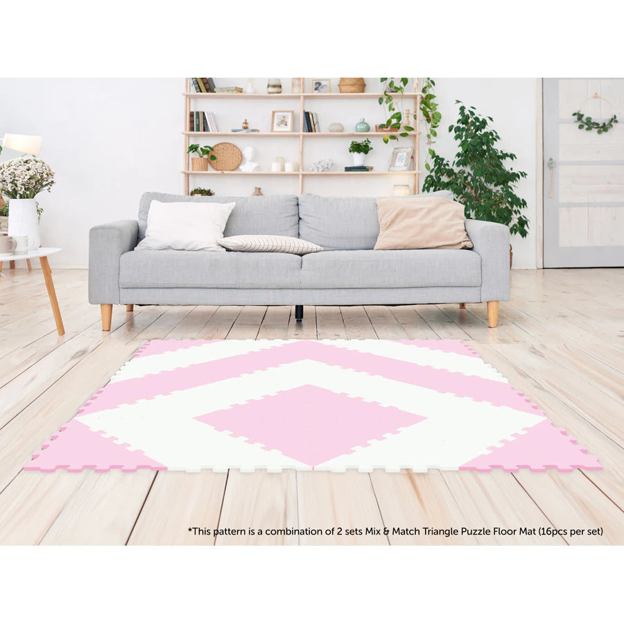 Sunta 2 Colours Triangle Puzzle Floor Mat 16 pcs (Pink) Sunta 2 Colours Triangle Puzzle Floor Mat 16 pcs (Pink)