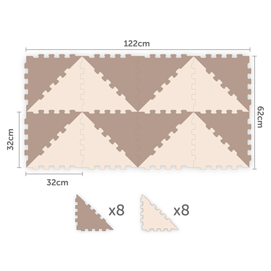 Sunta 2 Colours Triangle Puzzle Floor Mat 16 pcs (Brown) Sunta 2 Colours Triangle Puzzle Floor Mat 16 pcs (Brown)
