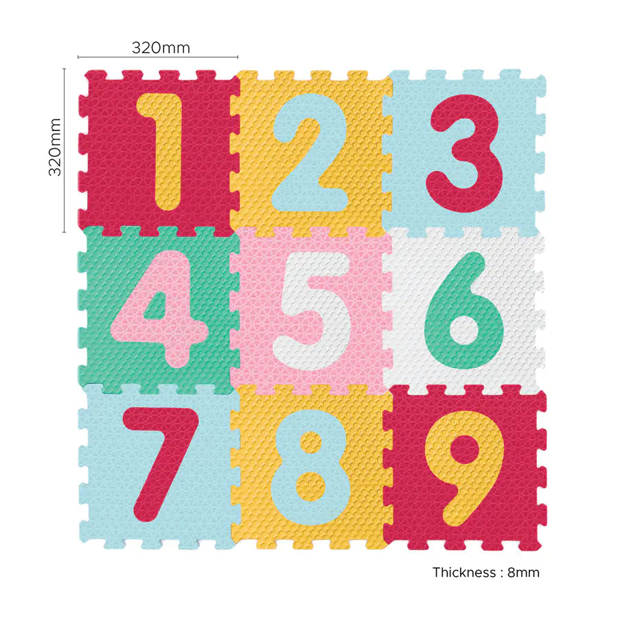 سجادة ألغاز للأطفال من Sunta Mix Textured Numbers، 9 قطع سجادة ألغاز للأطفال من Sunta Mix Textured Numbers، 9 قطع