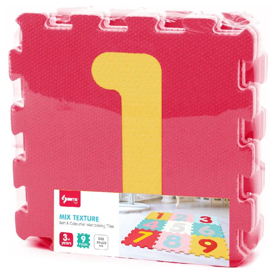 سجادة ألغاز للأطفال من Sunta Mix Textured Numbers، 9 قطع سجادة ألغاز للأطفال من Sunta Mix Textured Numbers، 9 قطع