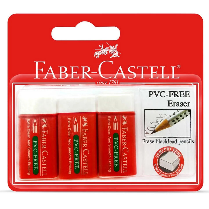 Faber-Castell - Eraser PVC-Free Pack of 3