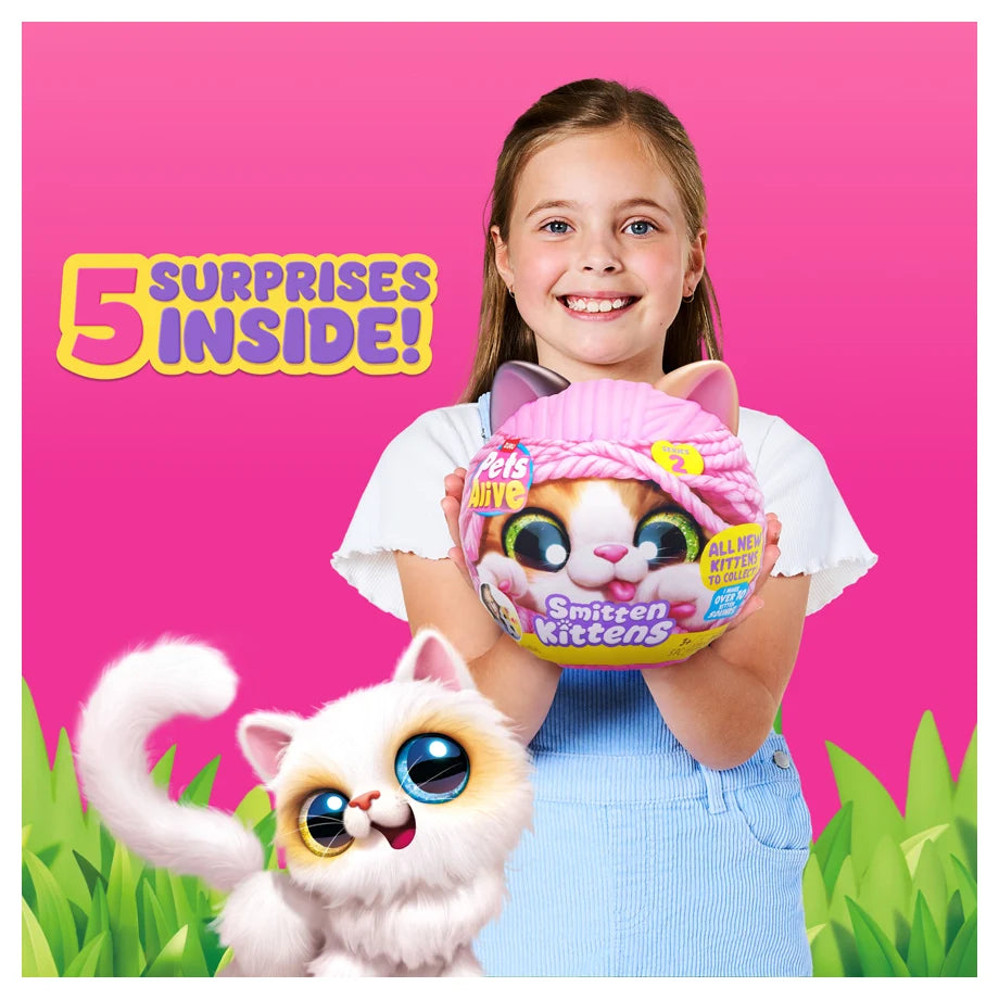 ZURU Pets Alive Smitten Kittens Series 2 Interactive Plush Shrink Wrap (8Pcs)