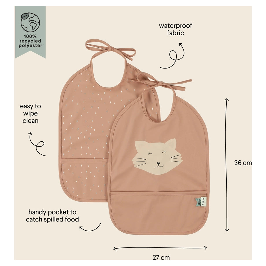 Trixie Waterproof Bib with Pocket Pack of 2 (Mrs. Cat)