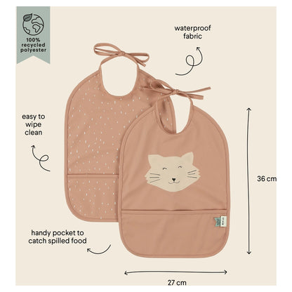 Trixie Waterproof Bib with Pocket Pack of 2 (Mrs. Cat)