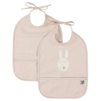 Trixie Waterproof Bib with Pocket Pack of 2 (Mrs. Rabbit)