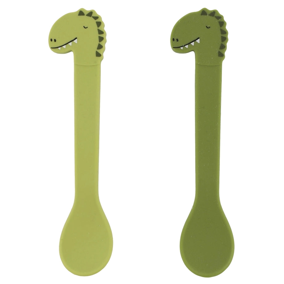 Trixie Silicone Feeding Spoon Pack of 2 (Mr Dino)