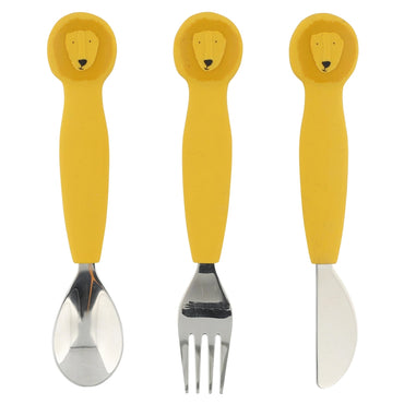 Trixie Stainless Steel Cutlery Set with Silicone Handle (Mr Lion)