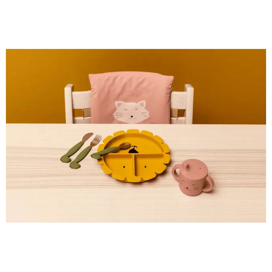 Trixie Stainless Steel Cutlery Set with Silicone Handle (Mr Dino)