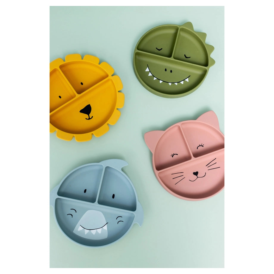 Trixie Silicone Divided Plate with Suction (Mr Shark)